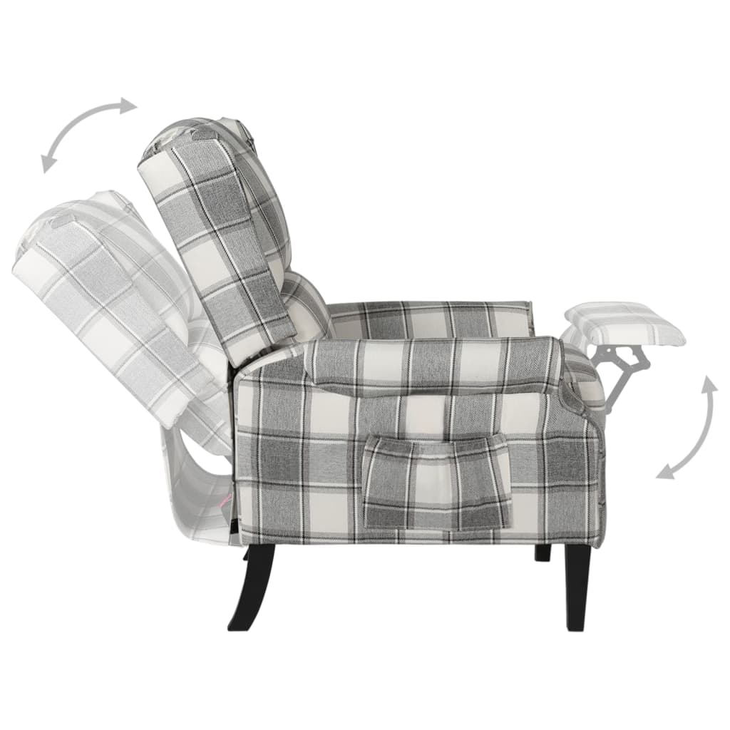 Fauteuil inclinable Gris blanc Tissu - XIOS