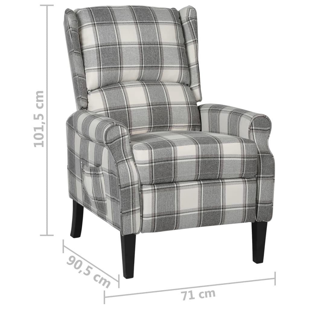 Fauteuil inclinable Gris blanc Tissu - XIOS