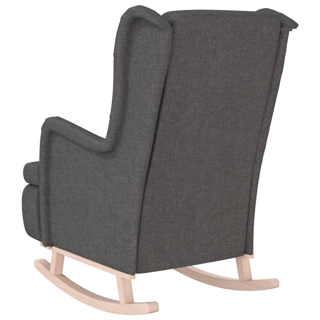 Fauteuil avec pieds à bascule en bois d'hévéa Gris foncé Tissu - XIOS
