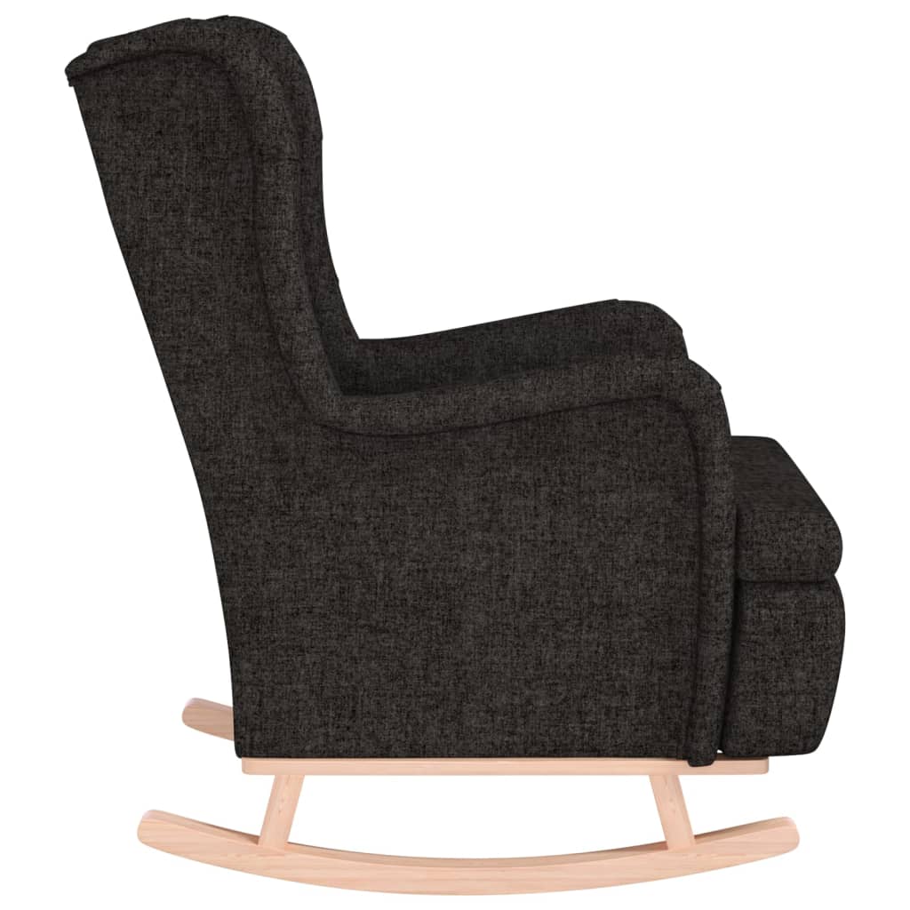 Fauteuil avec pieds à bascule en bois d'hévéa Noir Tissu - XIOS