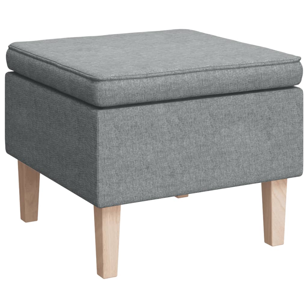 Tabouret avec pieds en bois Gris clair Tissu - XIOS