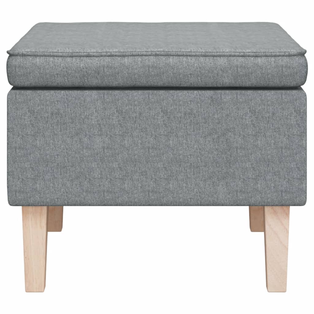 Tabouret avec pieds en bois Gris clair Tissu - XIOS