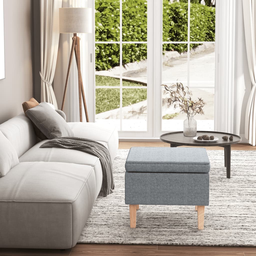 Tabouret avec pieds en bois Gris clair Tissu - XIOS