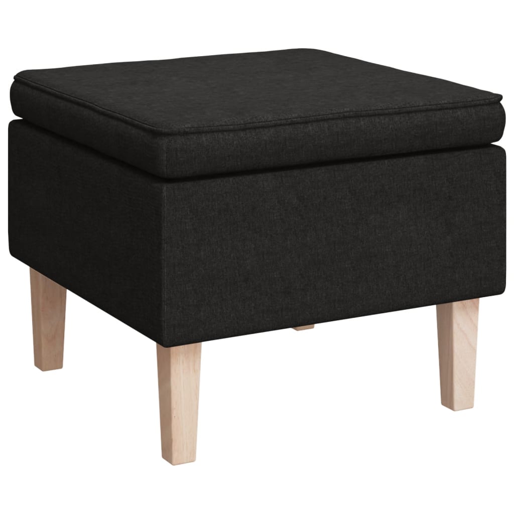 Tabouret avec pieds en bois Noir Tissu - XIOS