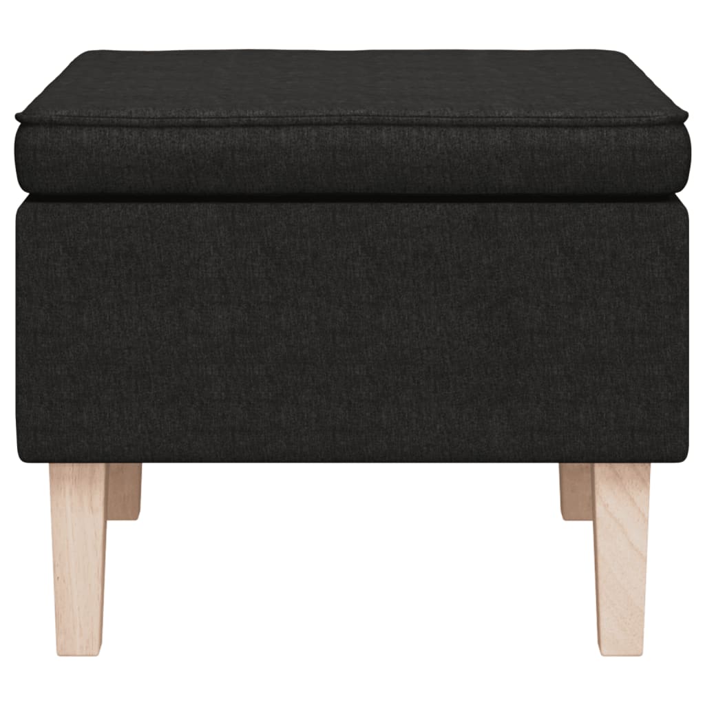 Tabouret avec pieds en bois Noir Tissu - XIOS