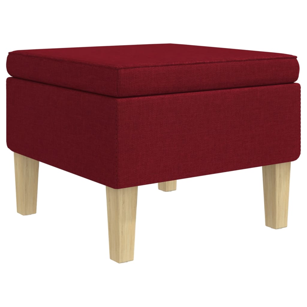 Tabouret avec pieds en bois Rouge bordeaux Tissu - XIOS