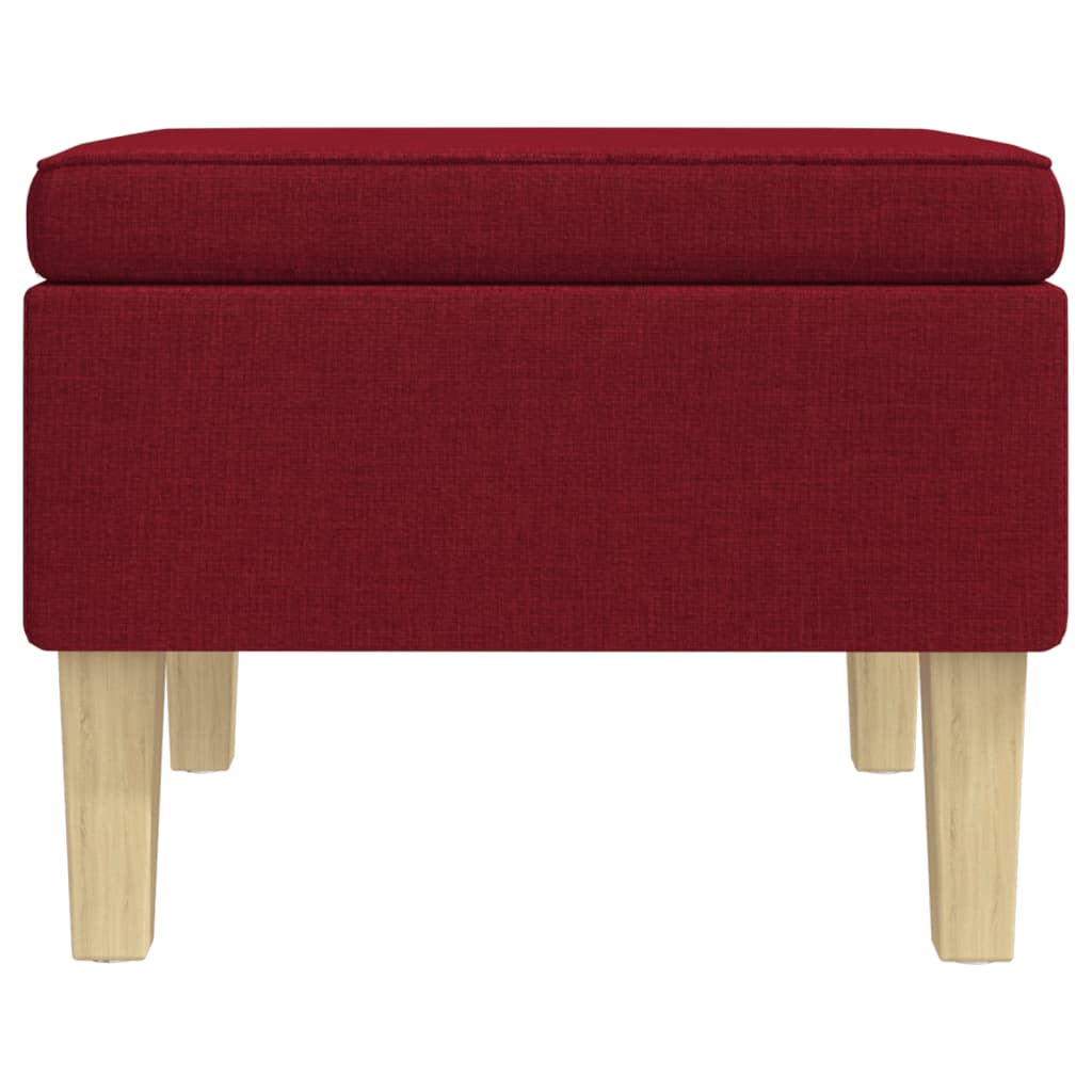 Tabouret avec pieds en bois Rouge bordeaux Tissu - XIOS