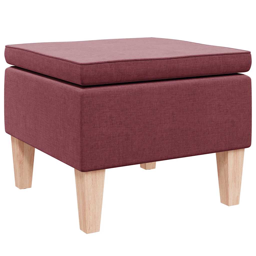 Tabouret avec pieds en bois Rouge bordeaux Tissu - XIOS