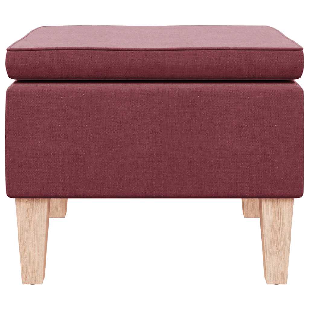 Tabouret avec pieds en bois Rouge bordeaux Tissu - XIOS