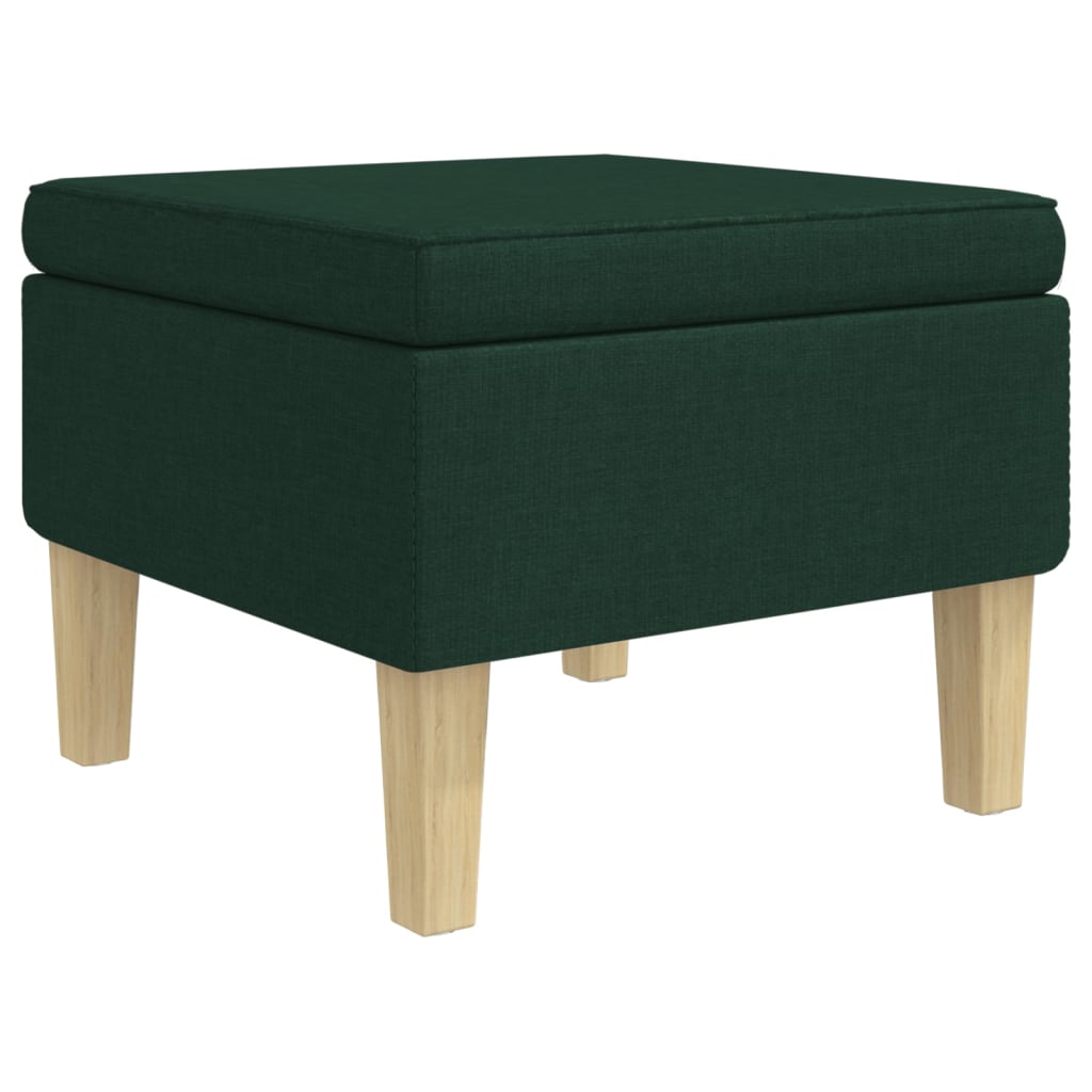 Tabouret avec pieds en bois Vert foncé Tissu - XIOS