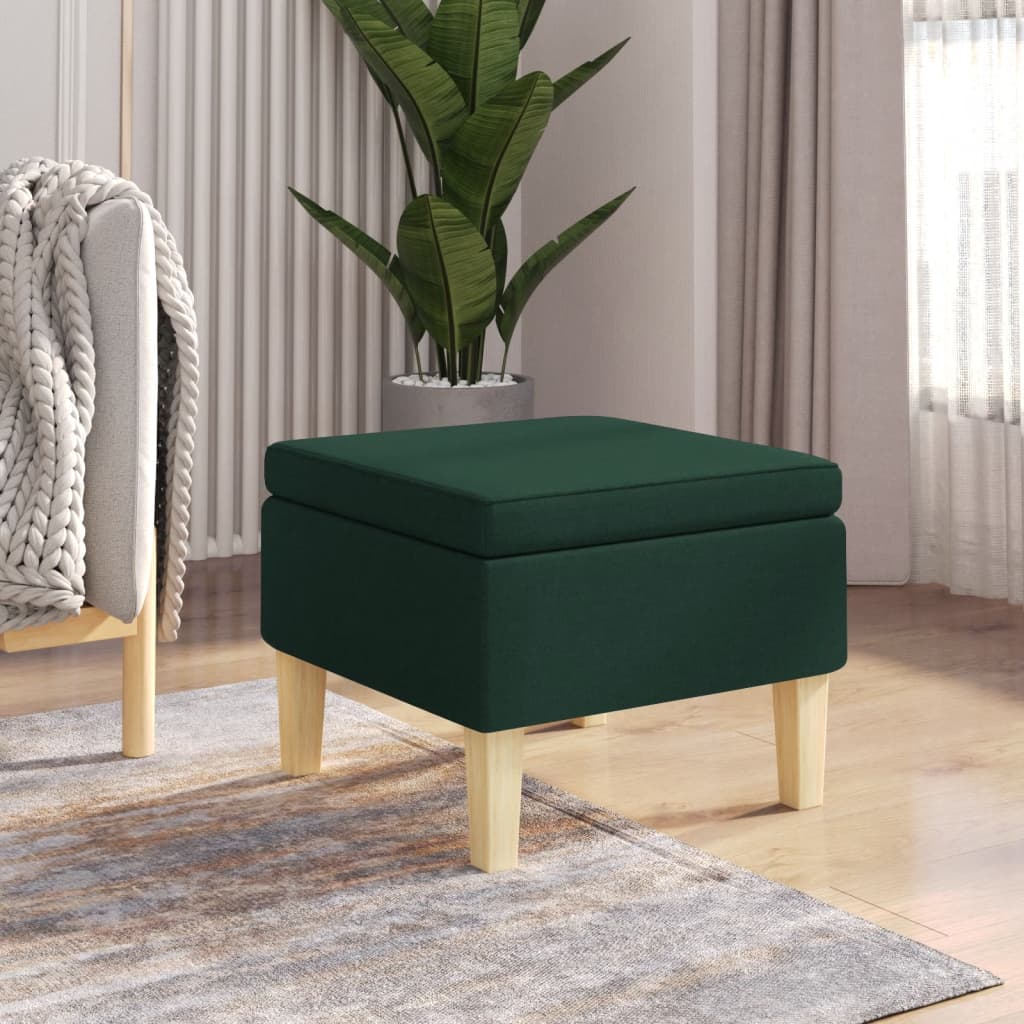 Tabouret avec pieds en bois Vert foncé Tissu - XIOS