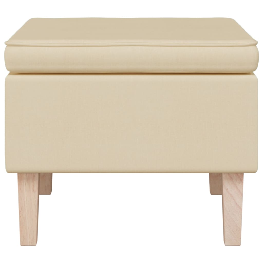 Tabouret avec pieds en bois Crème Tissu - XIOS
