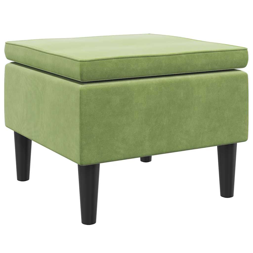 Tabouret avec pieds en bois Vert clair Velours - XIOS