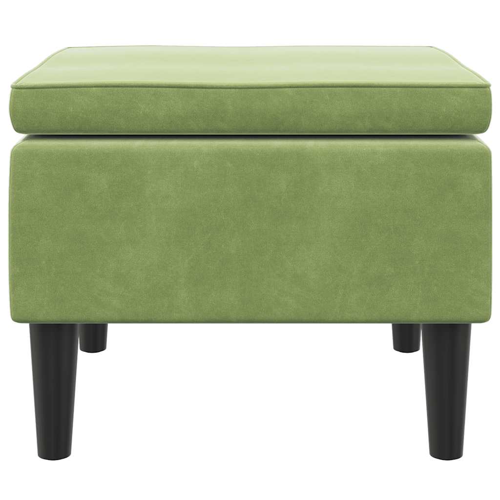 Tabouret avec pieds en bois Vert clair Velours - XIOS