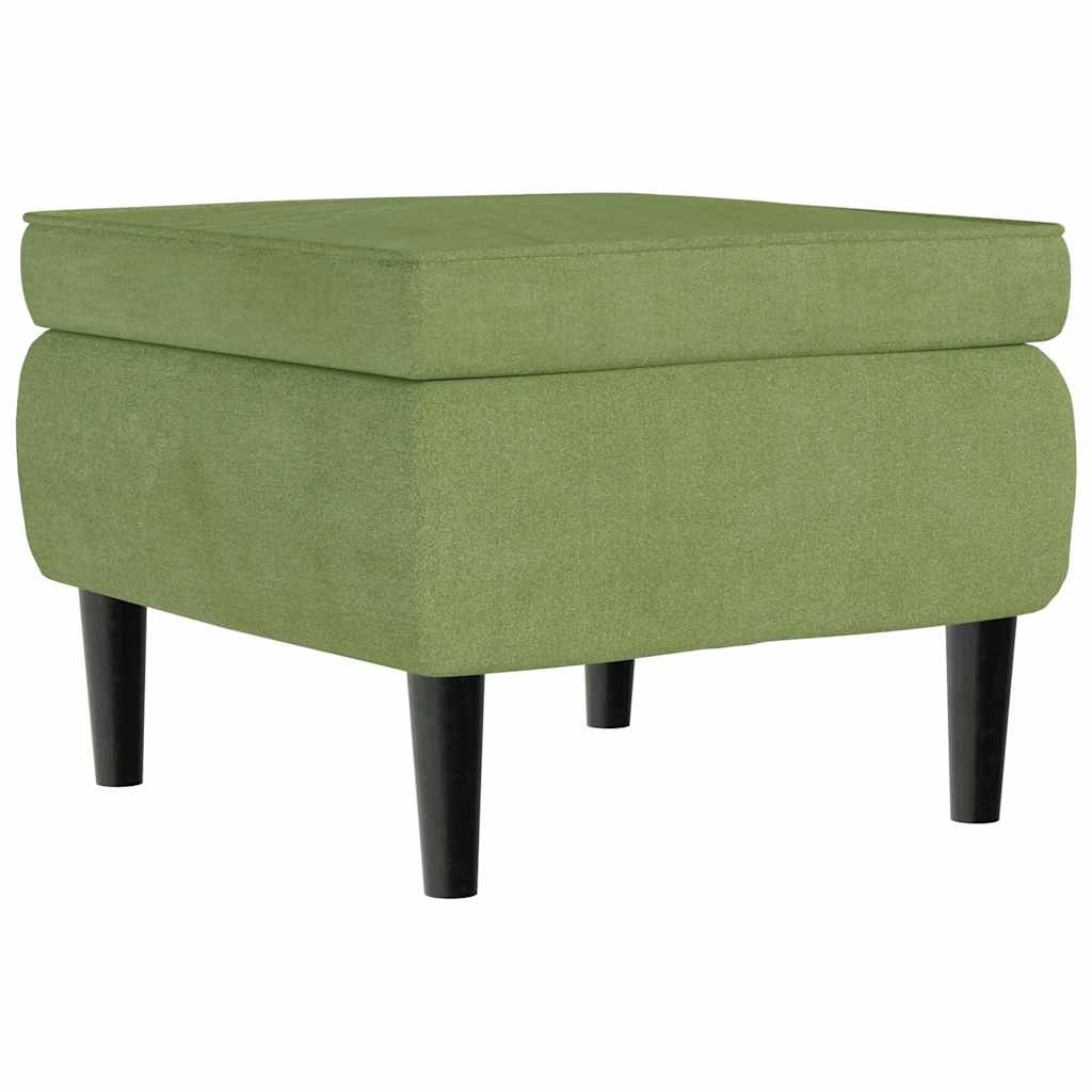 Tabouret avec pieds en bois Vert clair Velours - XIOS