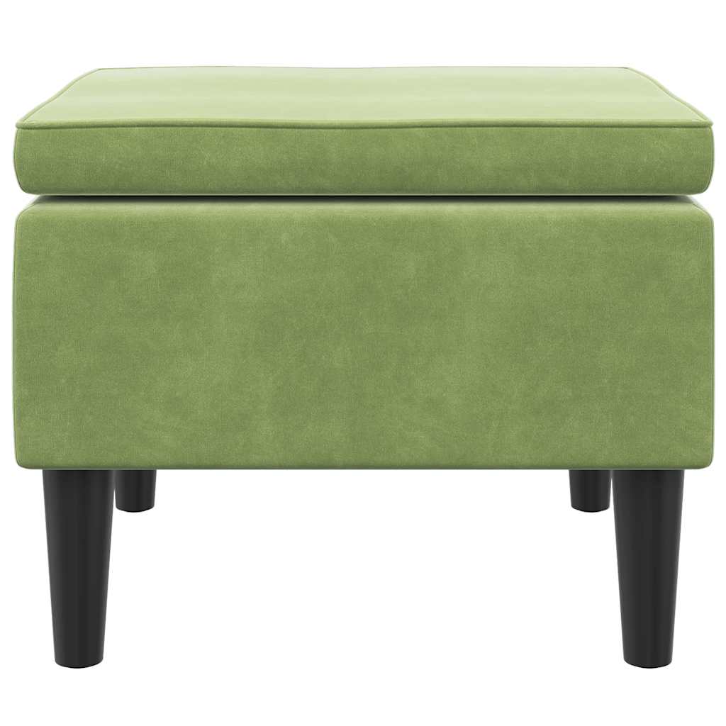 Tabouret avec pieds en bois Vert clair Velours - XIOS