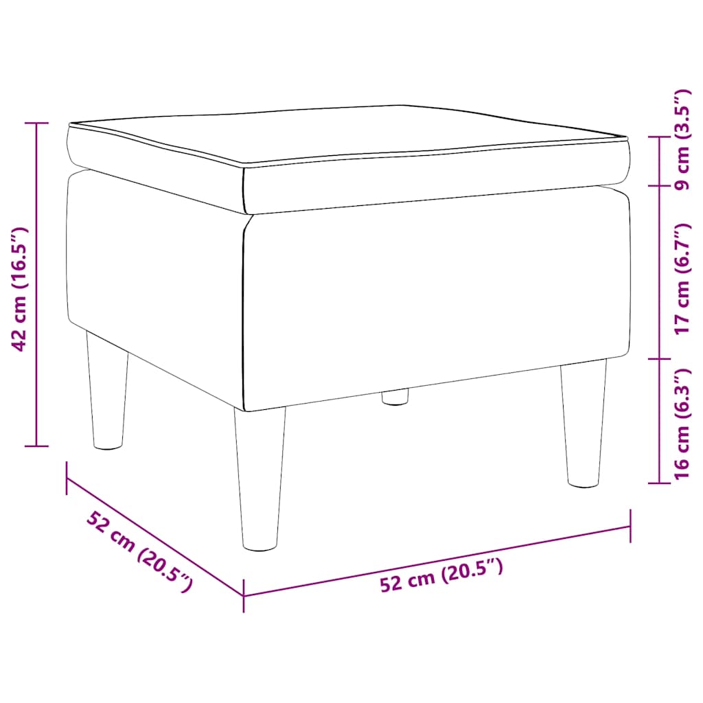 Tabouret avec pieds en bois Vert clair Velours - XIOS