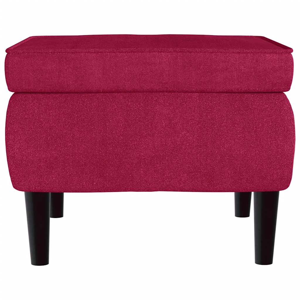 Tabouret avec pieds en bois Rouge bordeaux Velours - XIOS