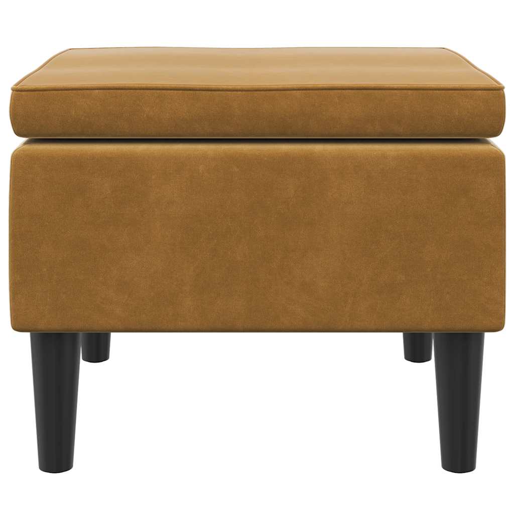 Tabouret avec pieds en bois Marron Velours - XIOS