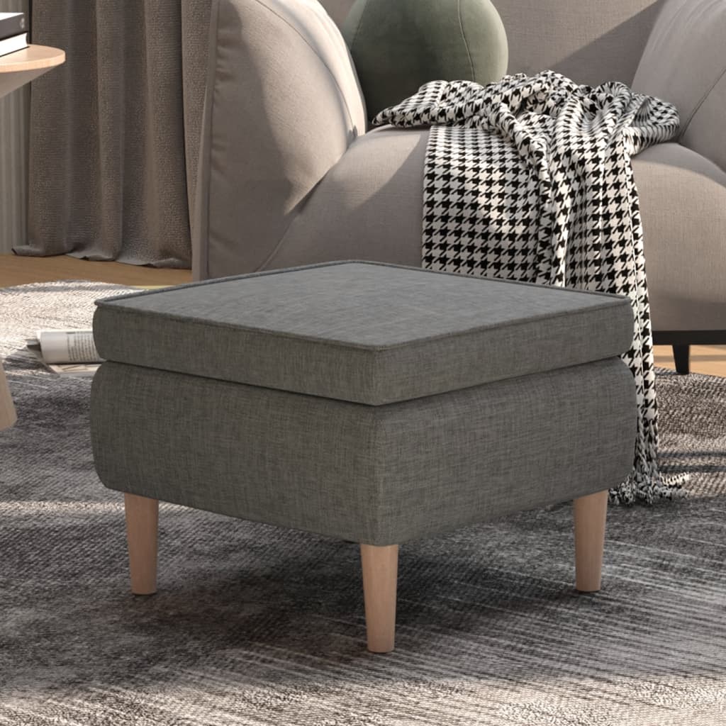 Tabouret avec pieds en bois Gris clair Tissu - XIOS