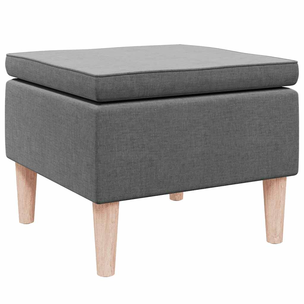Tabouret avec pieds en bois Gris foncé Tissu - XIOS
