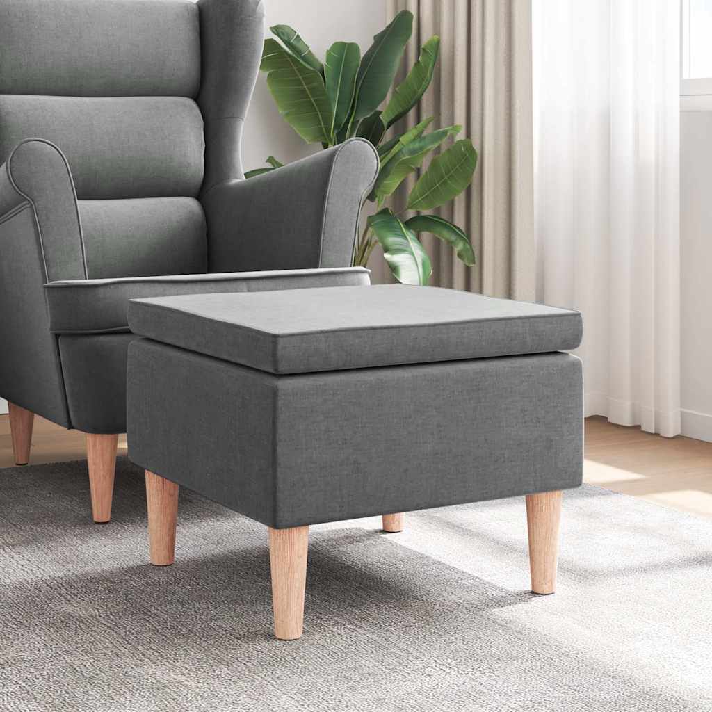 Tabouret avec pieds en bois Gris foncé Tissu - XIOS