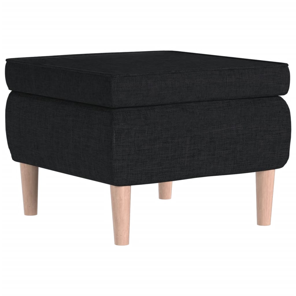 Tabouret avec pieds en bois Noir Tissu - XIOS