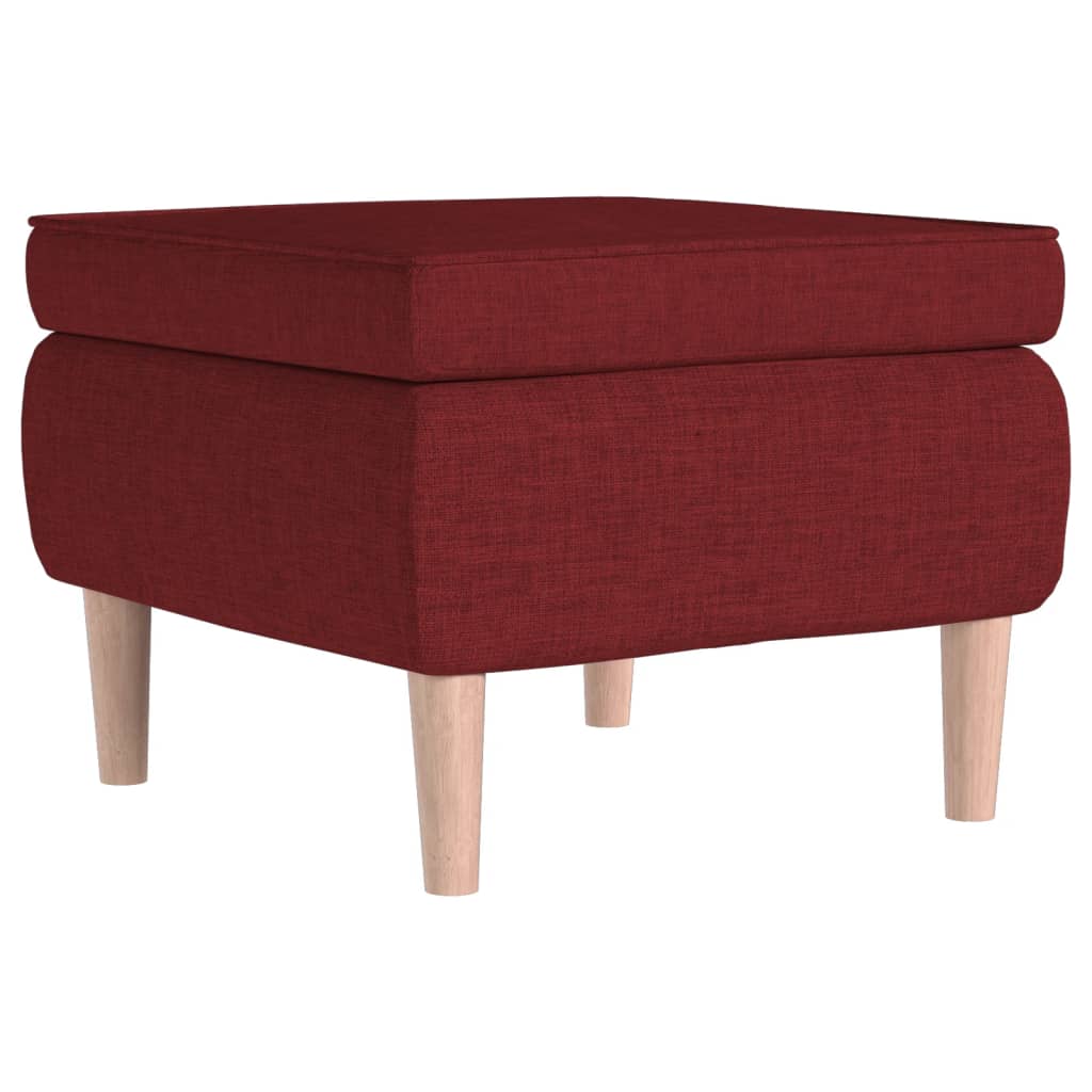 Tabouret avec pieds en bois Rouge bordeaux Tissu - XIOS
