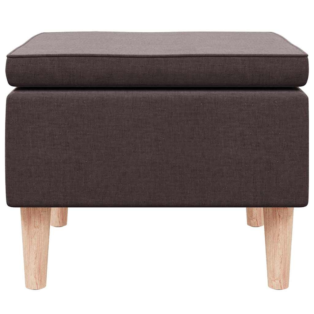 Tabouret avec pieds en bois Marron foncé Tissu - XIOS