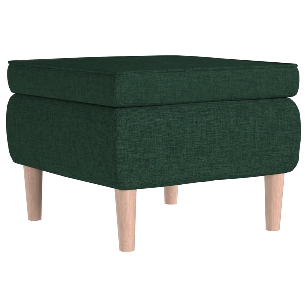 Tabouret avec pieds en bois Vert foncé Tissu - XIOS
