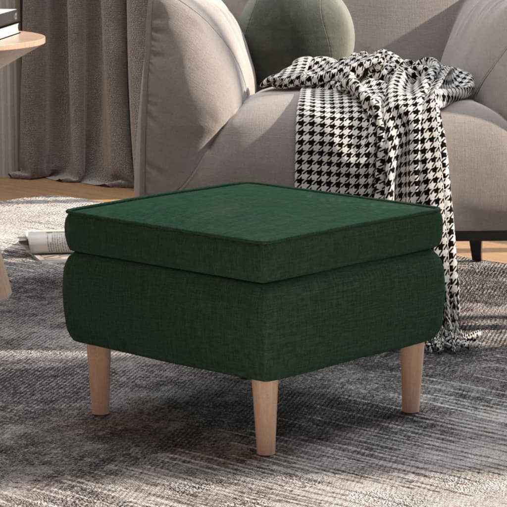Tabouret avec pieds en bois Vert foncé Tissu - XIOS