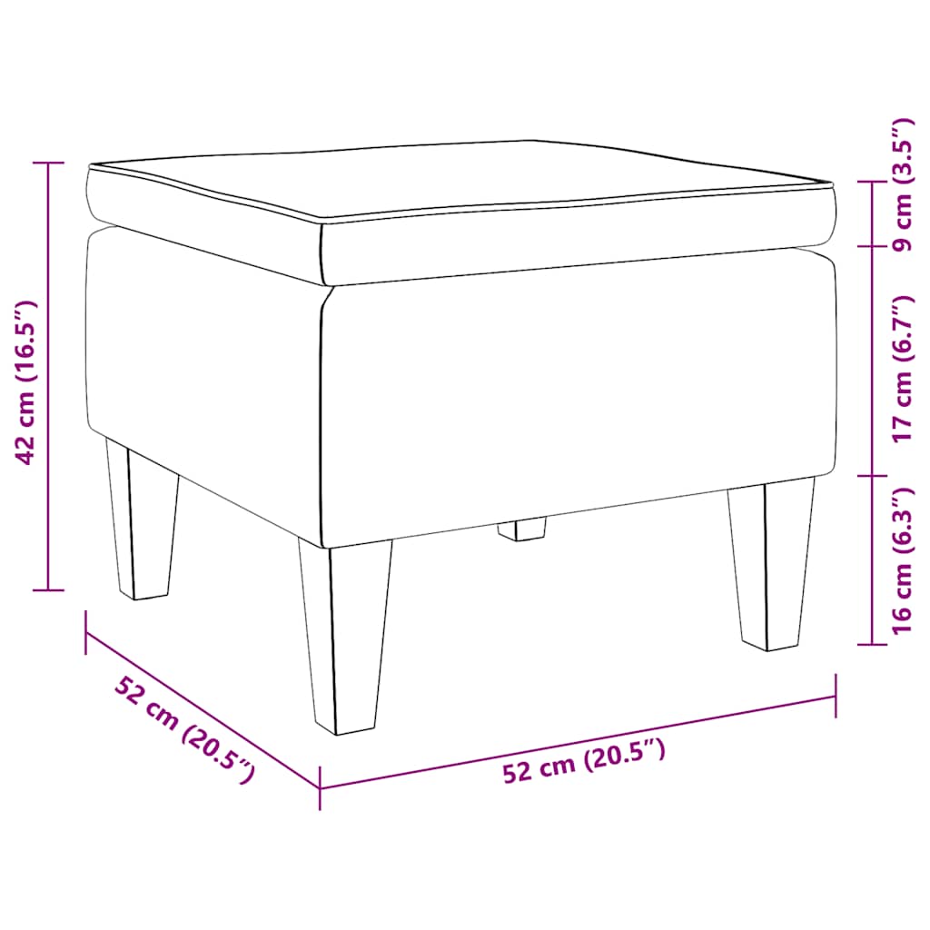 Tabouret avec pieds en bois Gris clair Velours