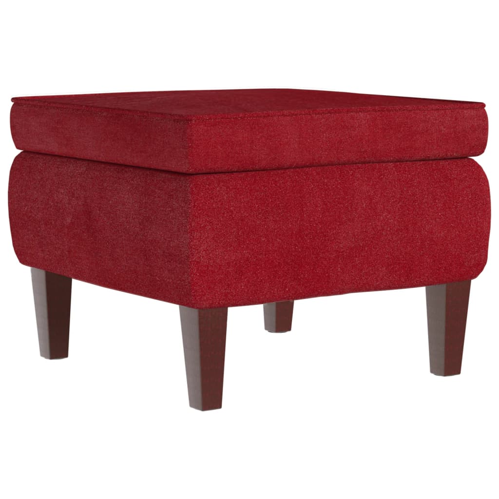 Tabouret avec pieds en bois Rouge bordeaux Velours - XIOS
