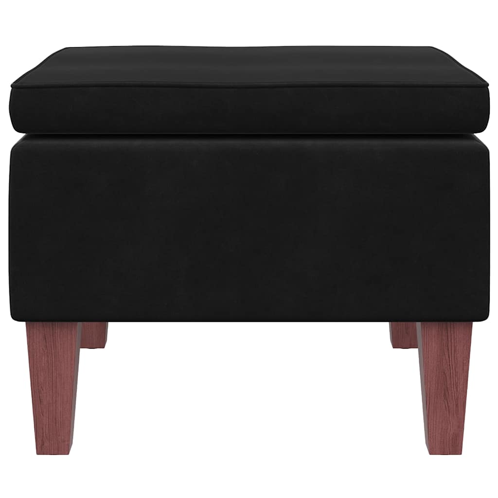 Tabouret avec pieds en bois Noir Velours - XIOS