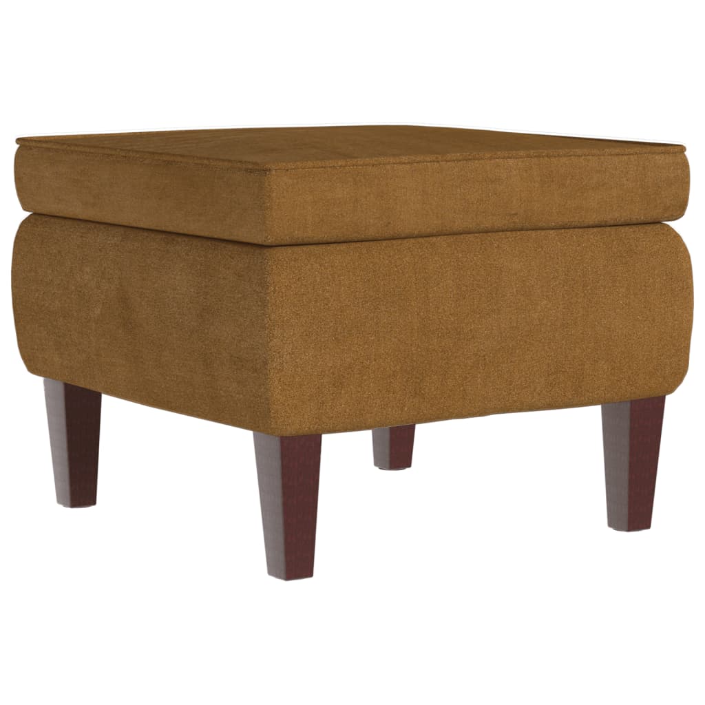 Tabouret avec pieds en bois Marron Velours - XIOS