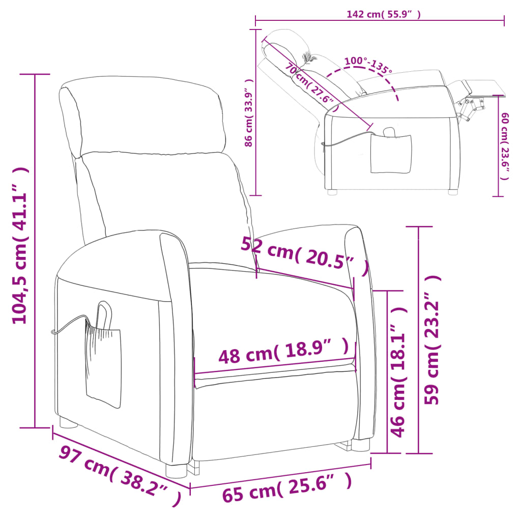 Fauteuil Violet Tissu - XIOS