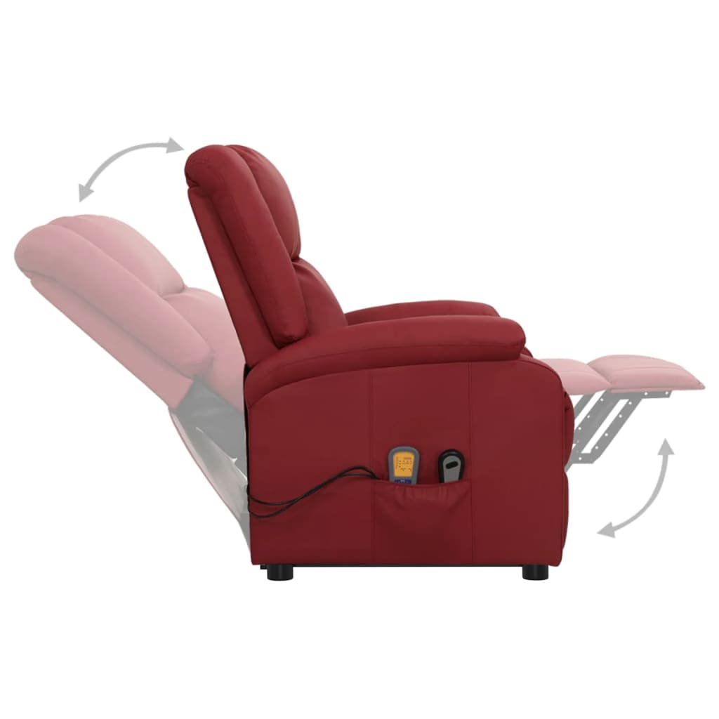 Fauteuil de massage Rouge bordeaux Similicuir - XIOS