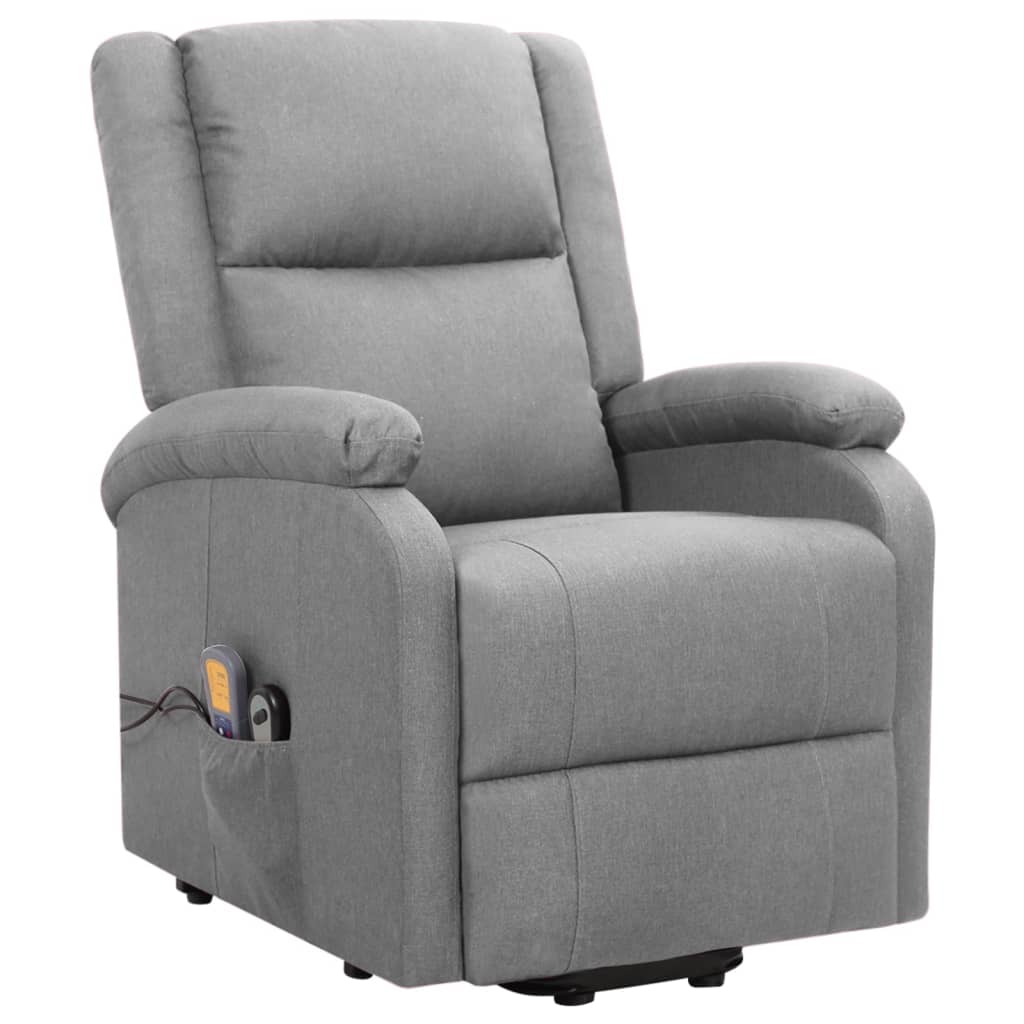 Fauteuil de massage inclinable Gris clair Tissu - XIOS