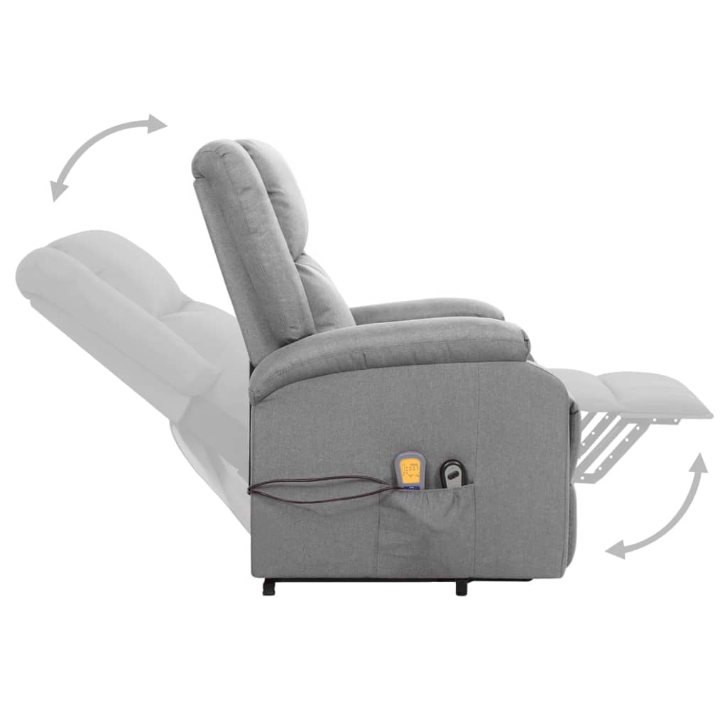 Fauteuil de massage inclinable Gris clair Tissu - XIOS