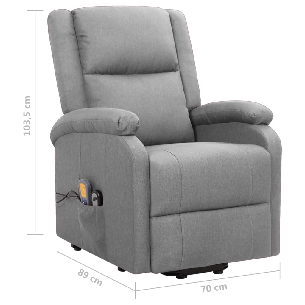 Fauteuil de massage inclinable Gris clair Tissu - XIOS