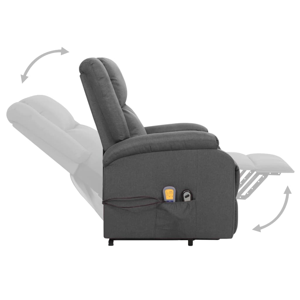 Fauteuil de massage inclinable Gris foncé Tissu - XIOS