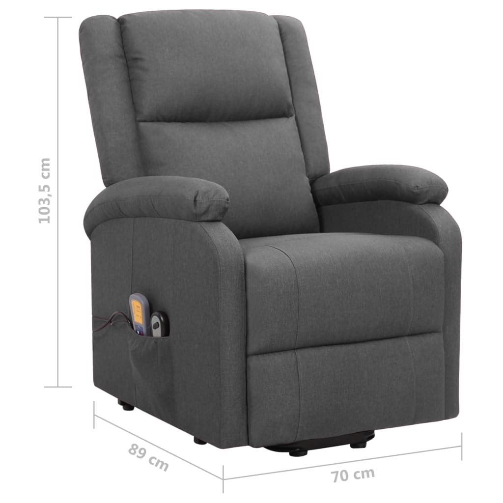 Fauteuil de massage inclinable Gris foncé Tissu - XIOS