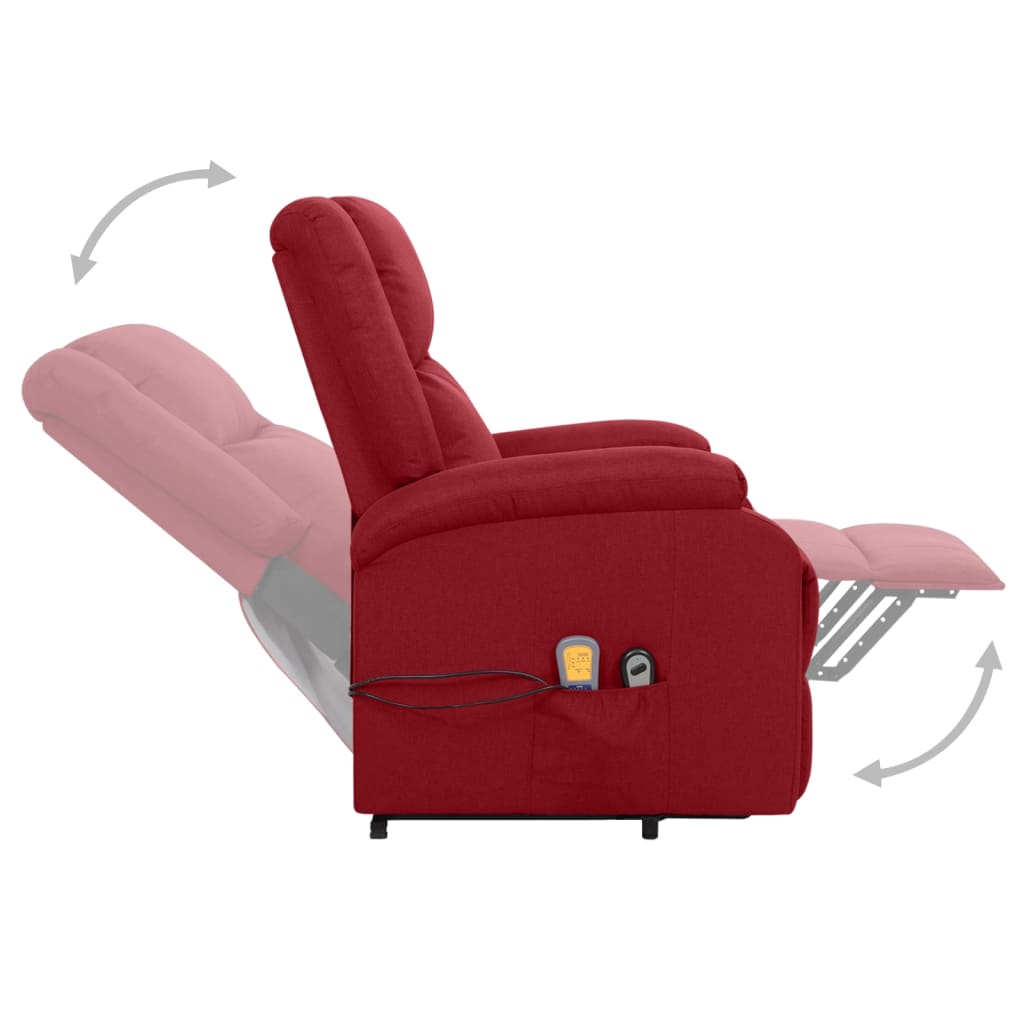 Fauteuil de massage Rouge bordeaux Tissu - XIOS
