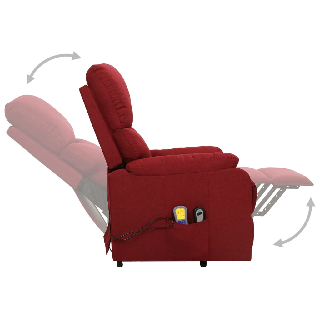 Fauteuil de massage Rouge bordeaux Tissu - XIOS