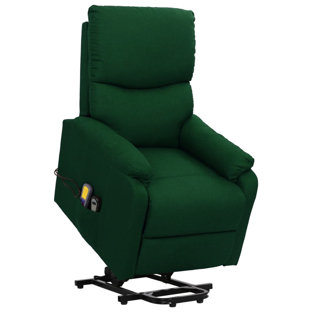 Fauteuil de massage Vert foncé Tissu