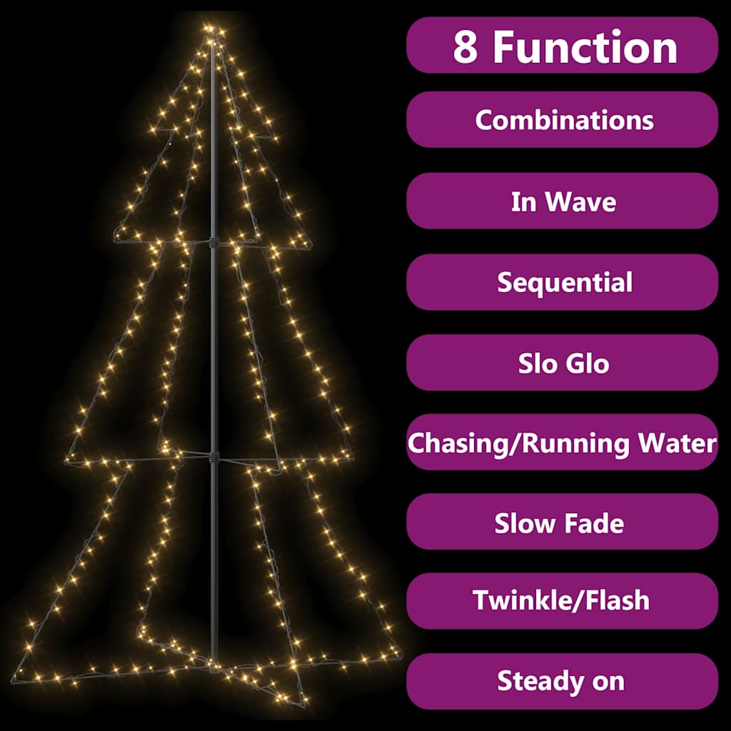 Arbre de Noël cône 240 LED d'intérieur/d'extérieur 118x180 cm - XIOS
