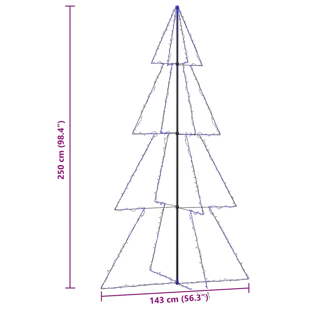 Arbre de Noël cône 360 LED d'intérieur/d'extérieur 143x250 cm - XIOS