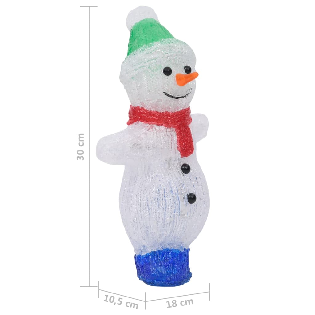 Silhouette de bonhomme de neige de Noël LED Acrylique 30 cm - XIOS