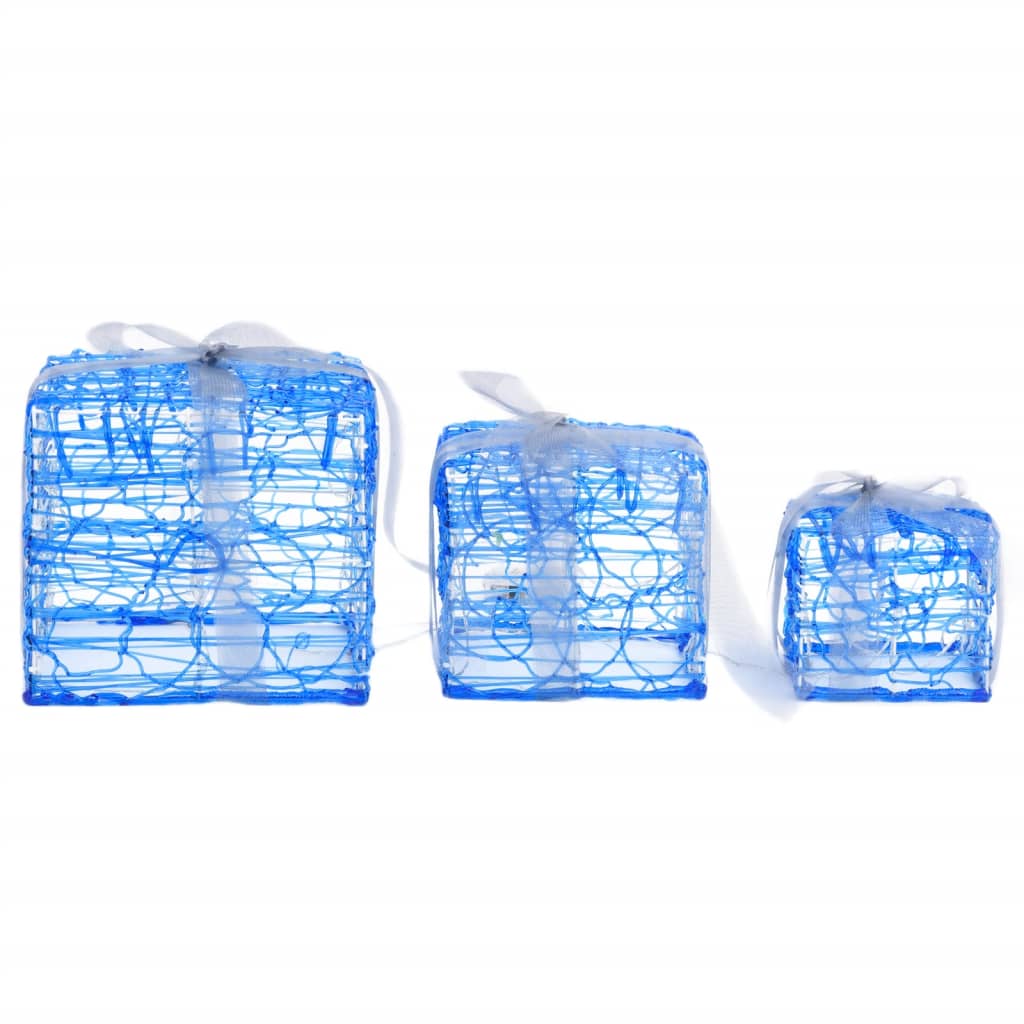 Boîtes-cadeaux de Noël décoratives 3 pcs Acrylique Blanc froid - XIOS