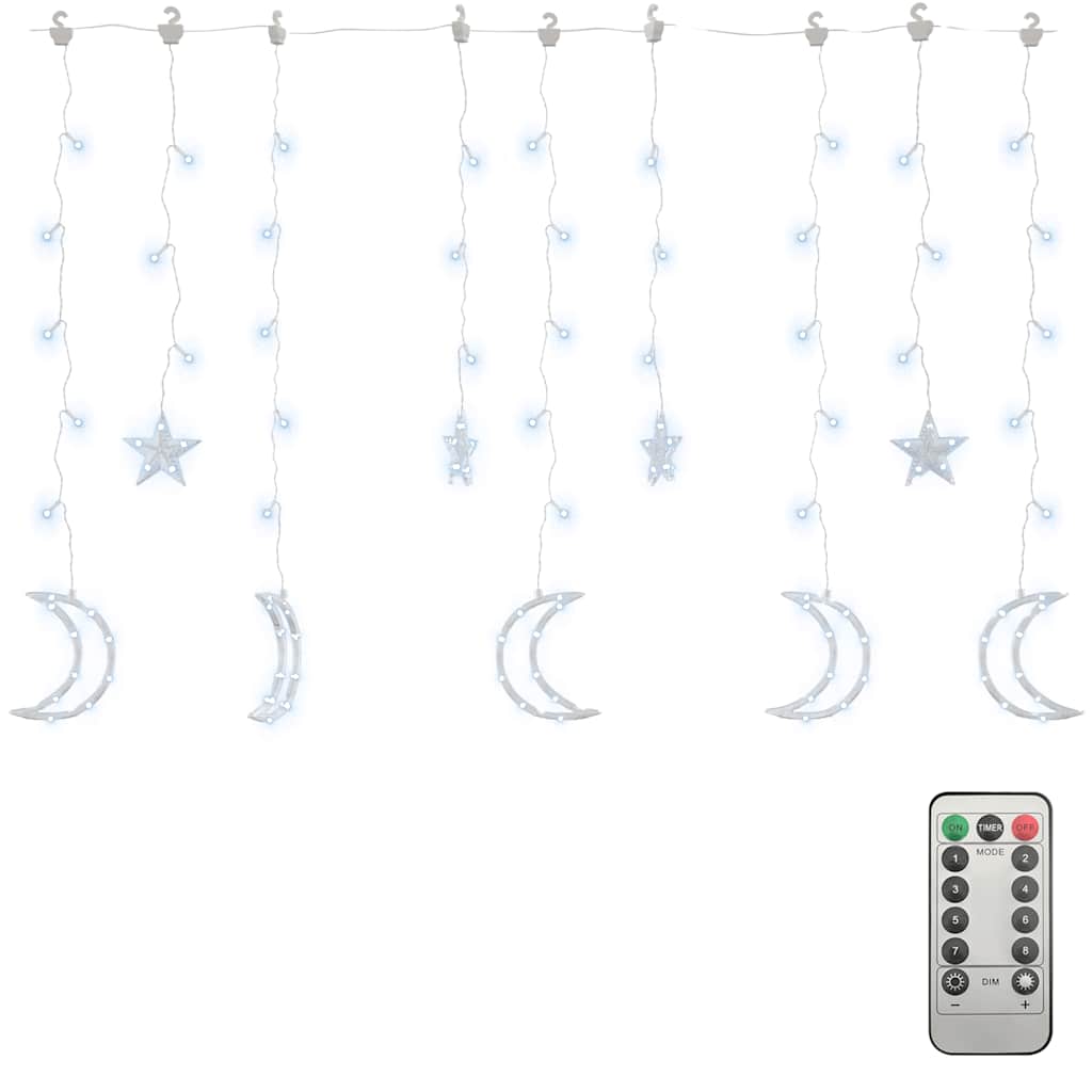 Guirlande lumineuse étoile et lune avec télécommande 138 LED - XIOS